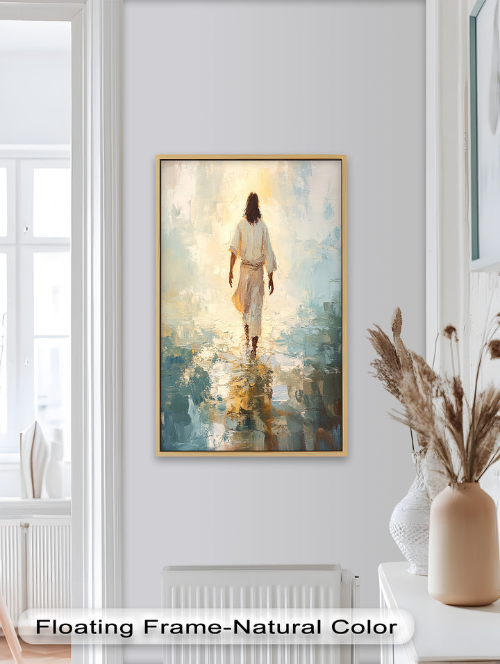 Er geht auf dem Wasser – Inspirierendes Jesus-Ölgemälde