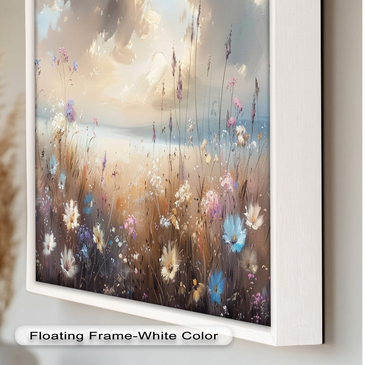 Spring Wildflowers Landscape – Tranquil Nature Oil Painting