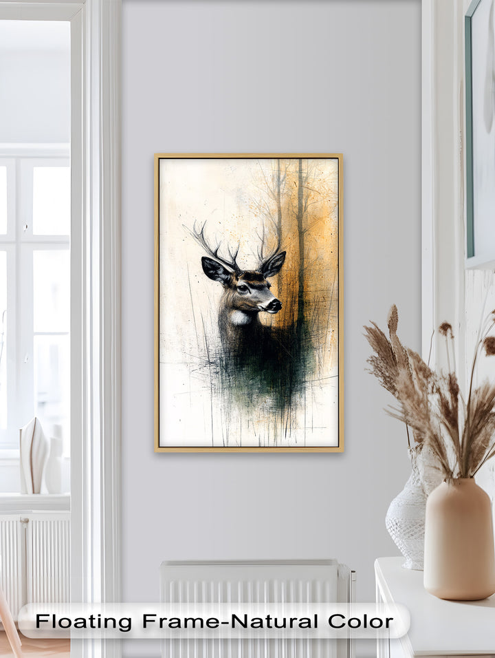 Majestic Deer Portrait - Animal Oil Painting