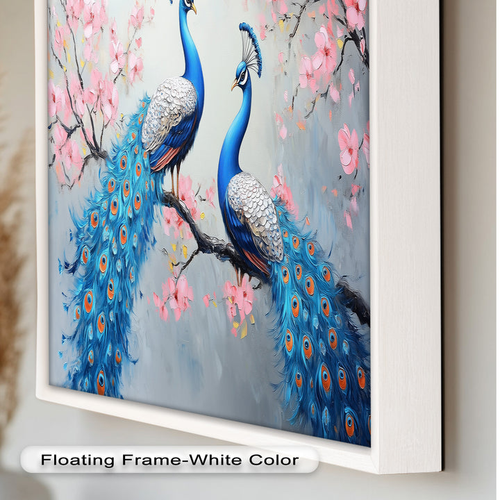 Peacocks Among Cherry Blossoms – Animal Oil Painting