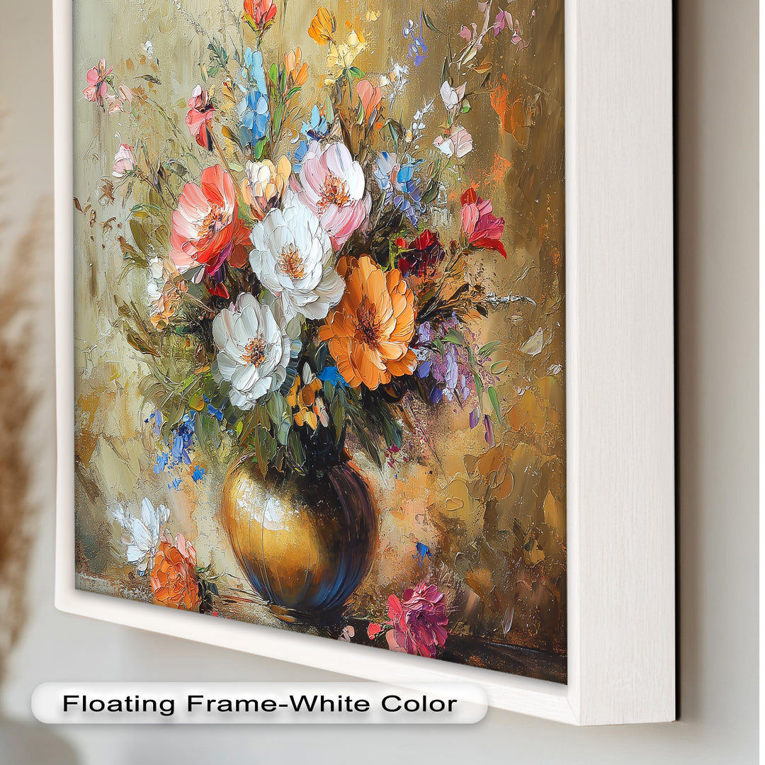 Radiant Bloom – Colorful Floral Oil Painting