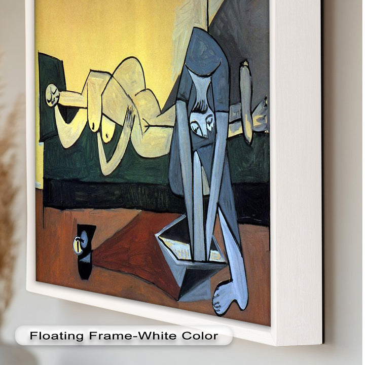 Picasso Frau mit Buch – Figuratives kubistisches Ölgemälde