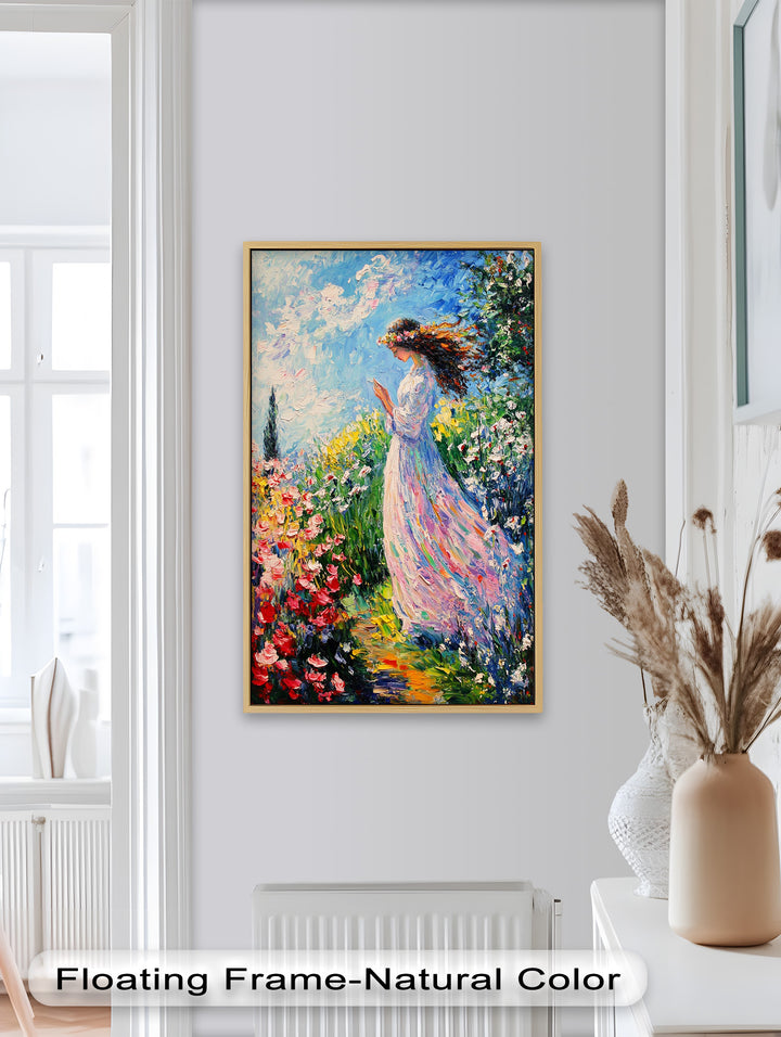 Woman in Floral Crown - Impressionist Oil Painting