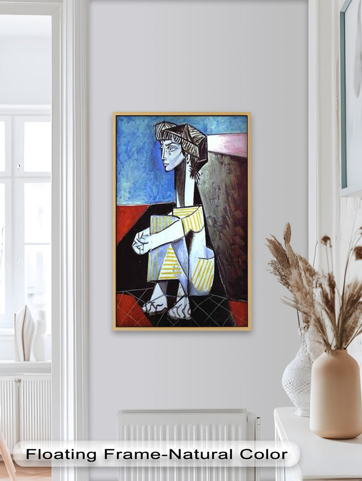 Seated Boy with Striped Garment – Picasso Oil Painting