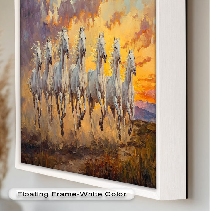 Run with the Sun – White Horses Oil Painting