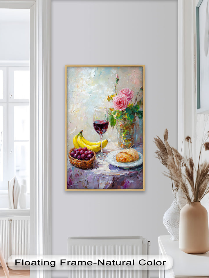 Rose & Fruit Kitchen Decor - Still Life Oil Painting
