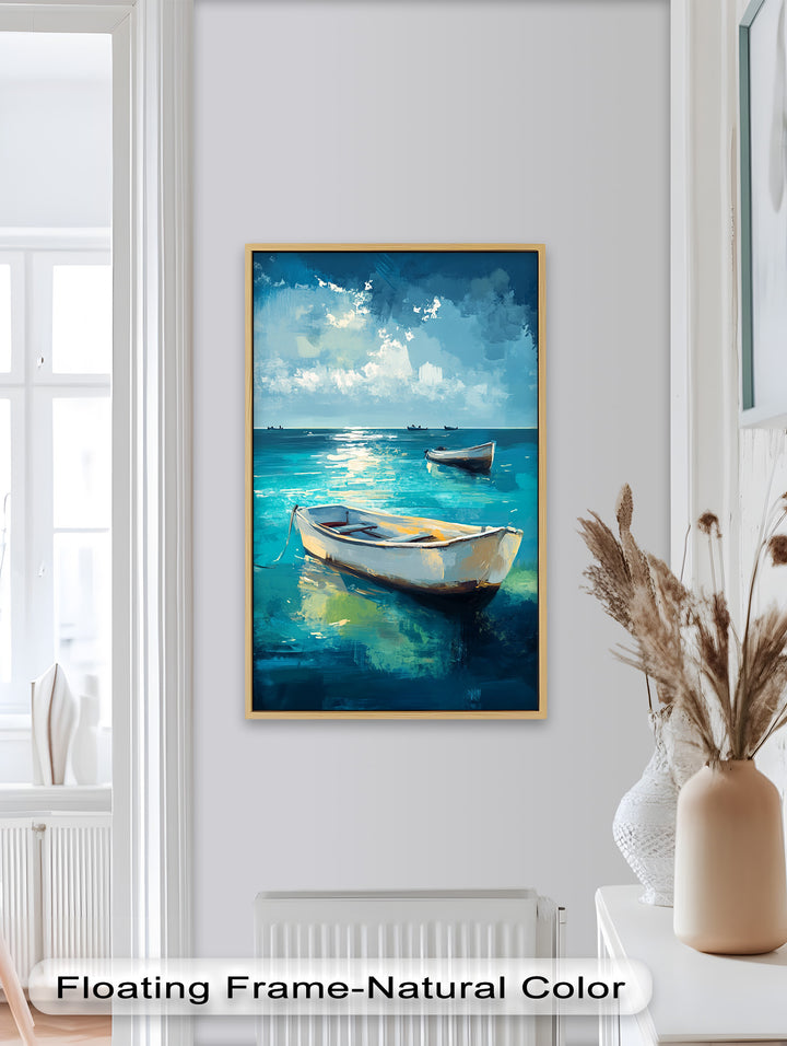 Still Waters at Sea – Boat Oil Painting