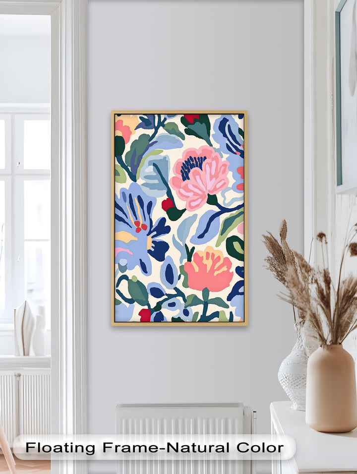 Bold Garden Whimsy – Lebendiges Boho-Blumen-Ölgemälde