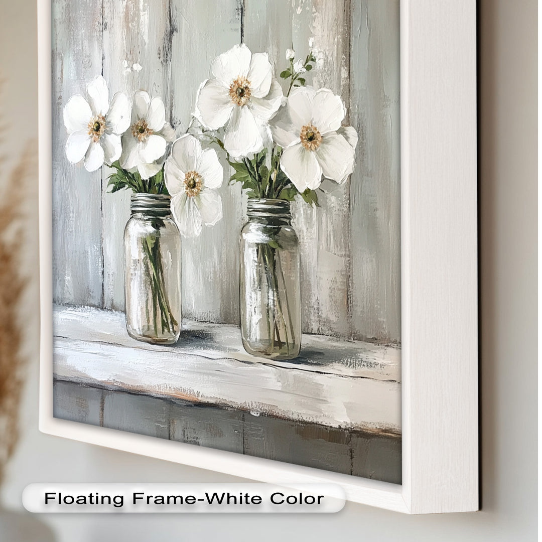 White Flower Jar Still Life – Floral Oil Paintings