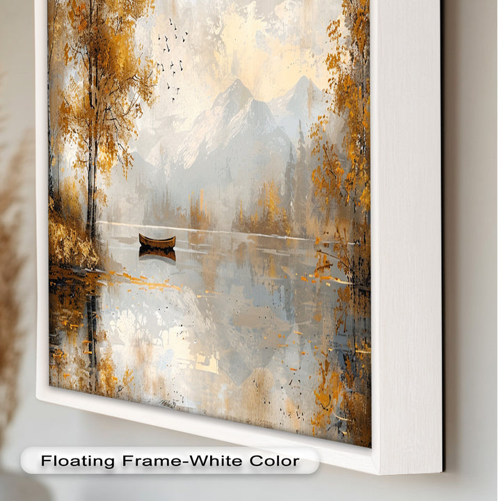 Abstrakter See und Wald – Ruhiges Naturölgemälde
