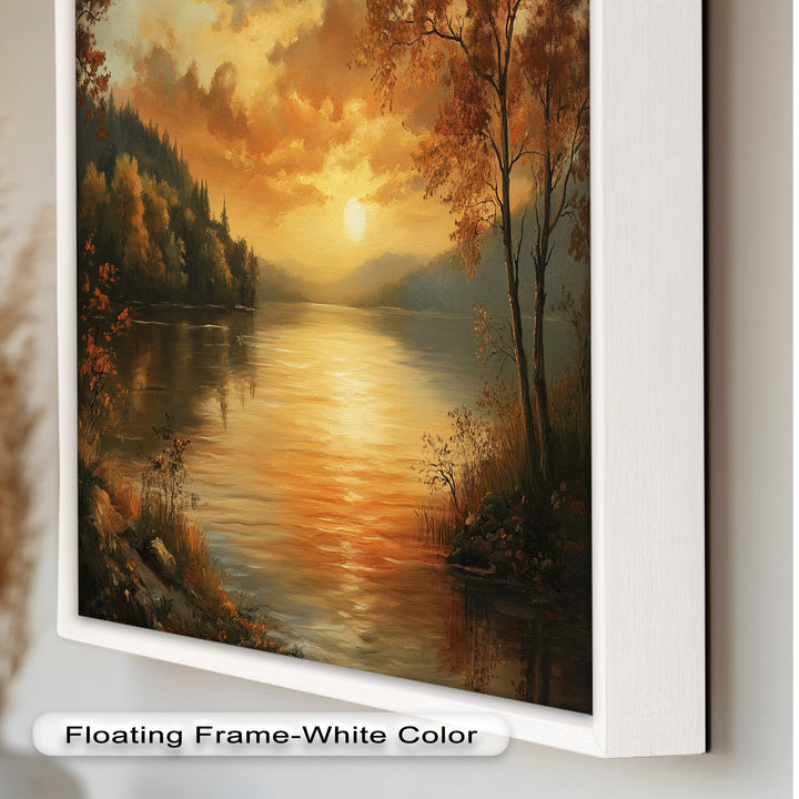 Golden Lake Sunset – Herbstreflexion Hudson River Ölgemälde