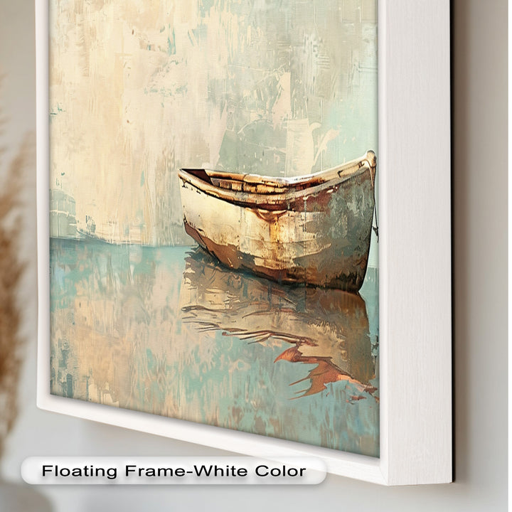 Old Wood Boat – Framed Oil Painting