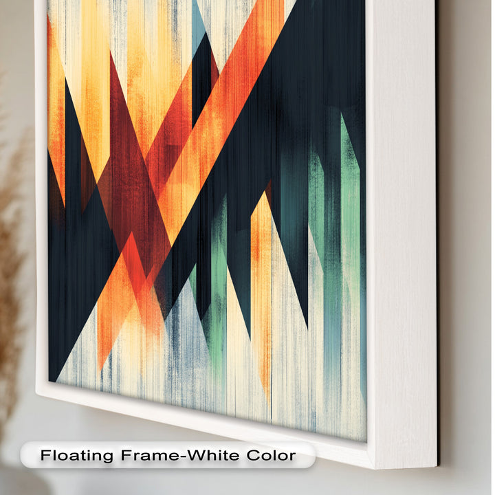 Modern Angular Lines – Bold Geometric Oil Painting