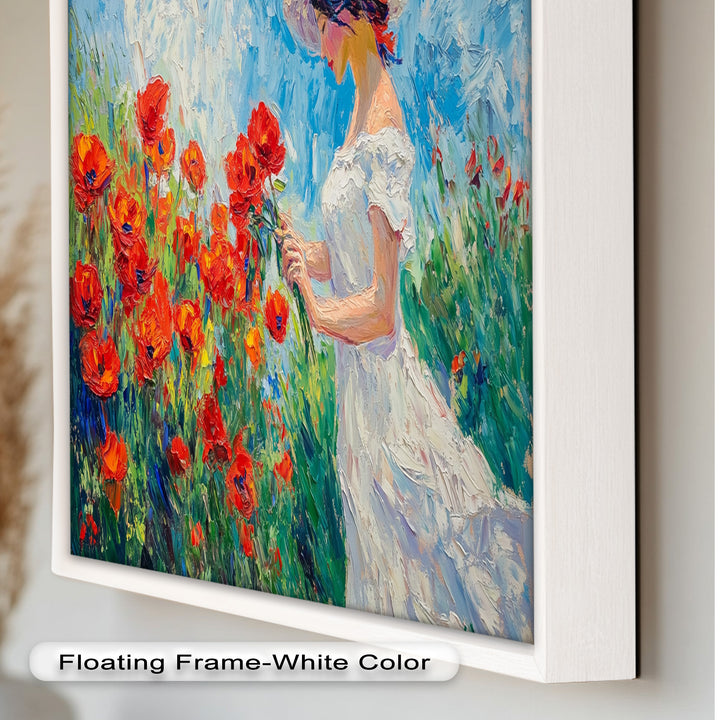Lady Among Poppies – Impressionist Garden Stroll Oil Painting