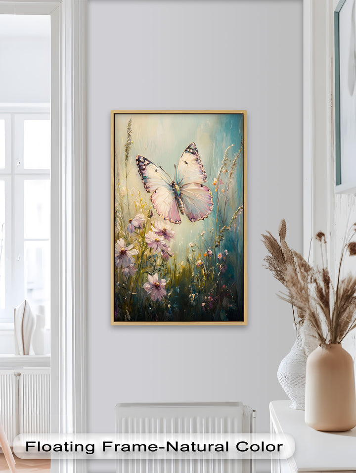 Butterfly Among Wildflowers – Animal Oil Painting