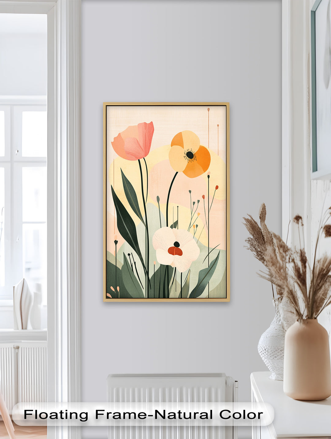 Sonnengeküsstes Trio – Minimalistisches florales Ölgemälde