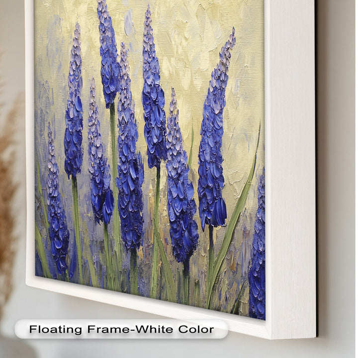 Lavender Spires in Bloom – Purple Blossom Flower Oil Painting