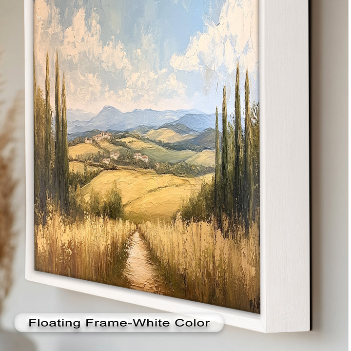 Vintage Aerial View – Scenic Countryside Oil Painting