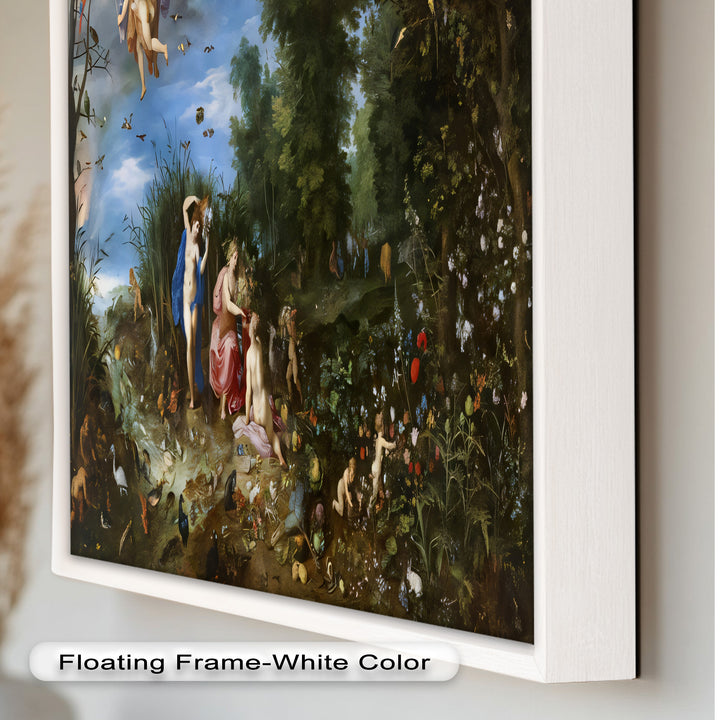 The Garden of Earthly Light – Mythological Forest Scene Oil Painting