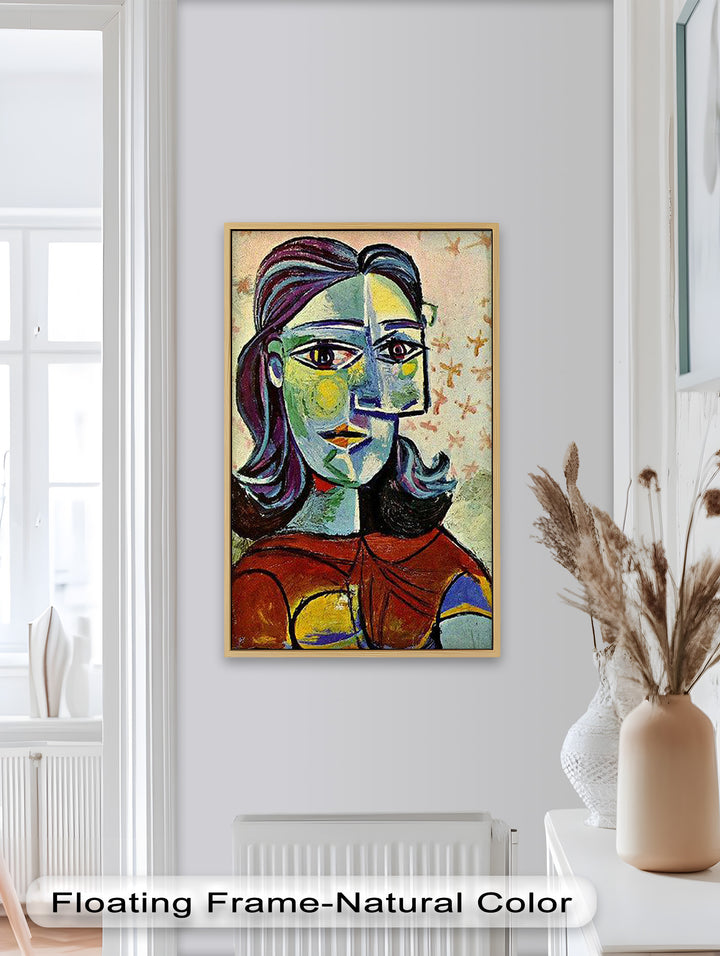 Fragmentierter Blick – Farbenfrohes Frauenporträt in Picassos Ölgemälde