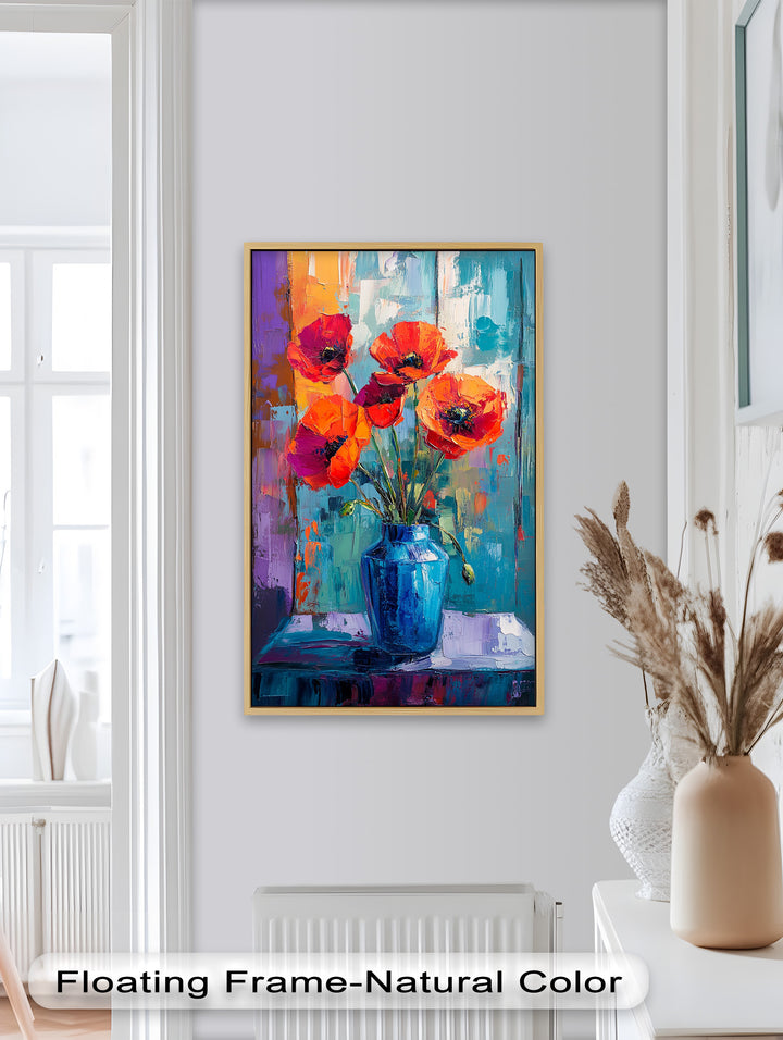 Crimson Blooms – Poppy Flower Oil Painting