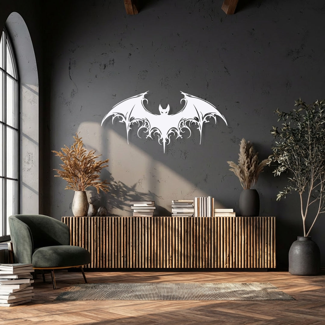 Gothic Bat Metal Wall Art – Dark Fantasy Winged Decor