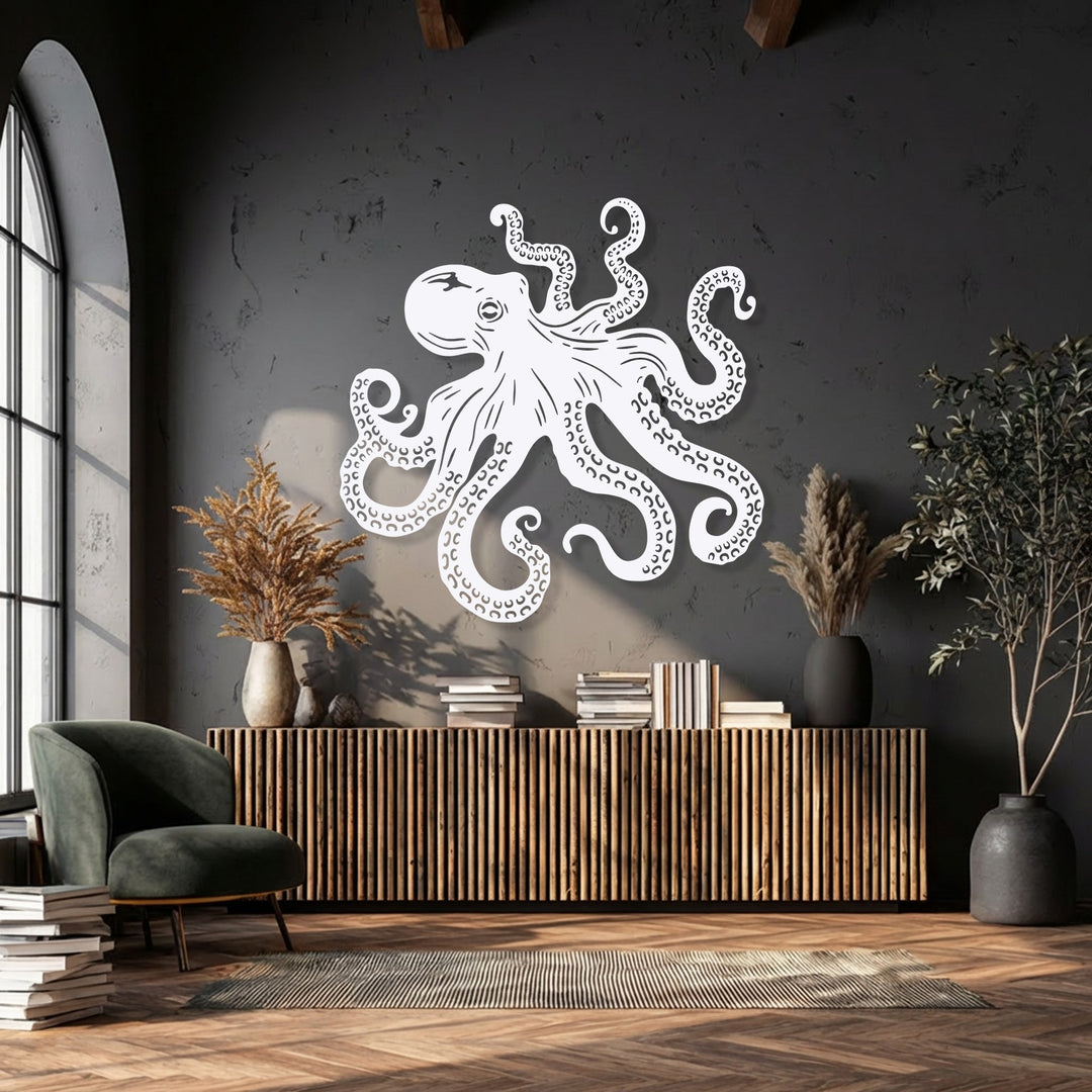 Octopus Tentacles Metal Wall Art – Nautical Ocean Decor