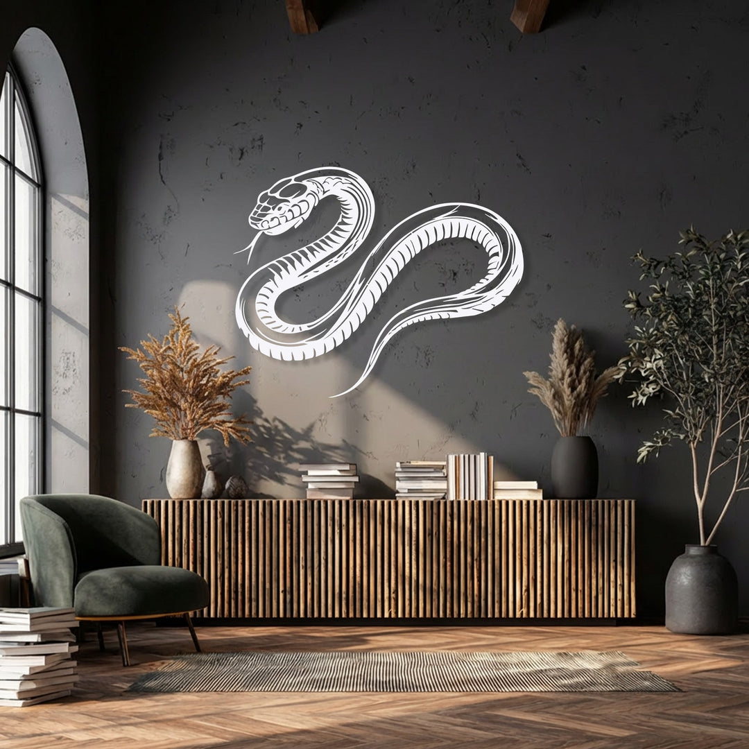 Venom Curve – Snake Silhouette Metal Wall Art