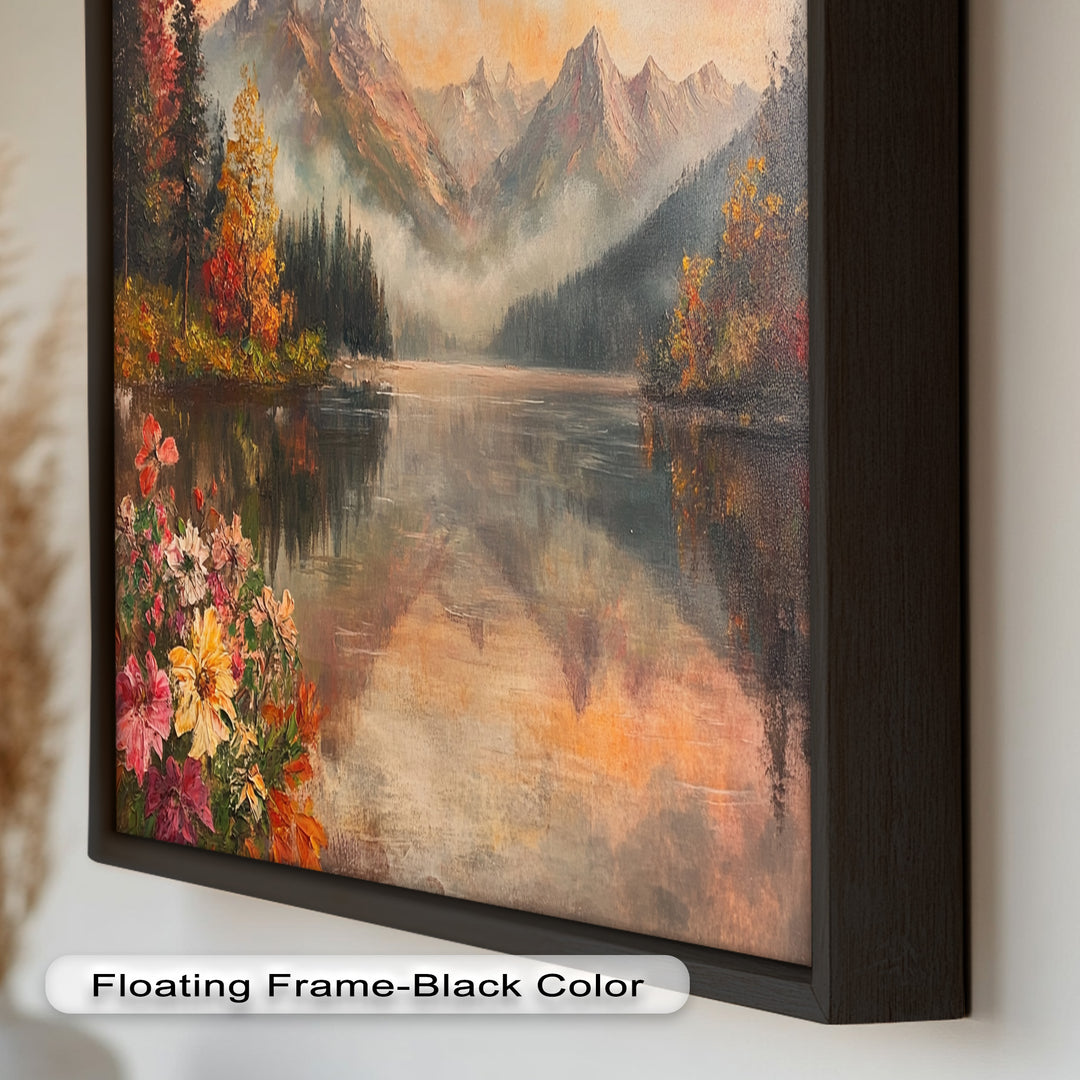 Mountain Lake in Autumn – Serene Seasonal Oil Painting