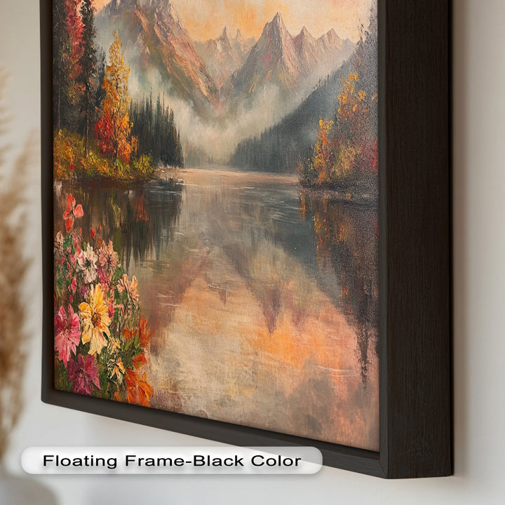 Mountain Lake in Autumn – Serene Seasonal Oil Painting