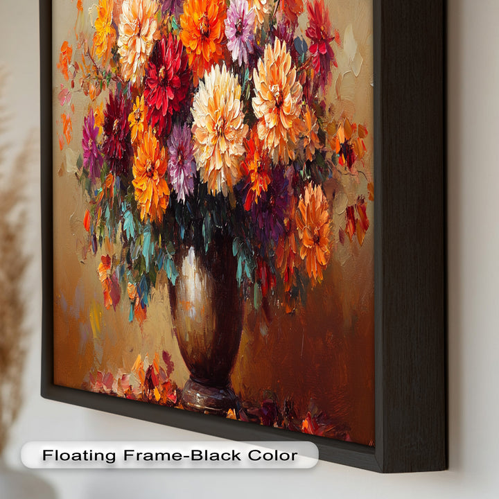 Dahlia Bouquet Wall Art – Still Life Oil Paintings