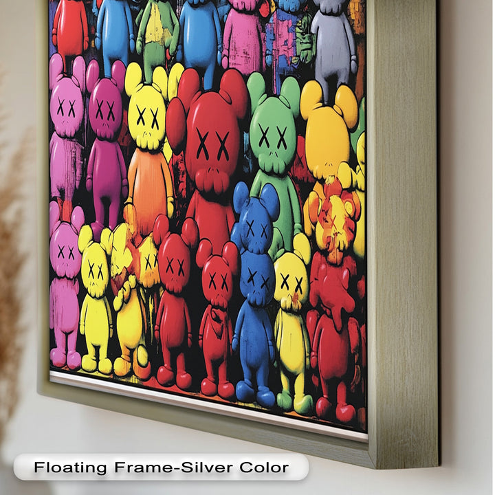 KAWS Rainbow Parade – Mehrfarbiges Pop-Art-Ölgemälde