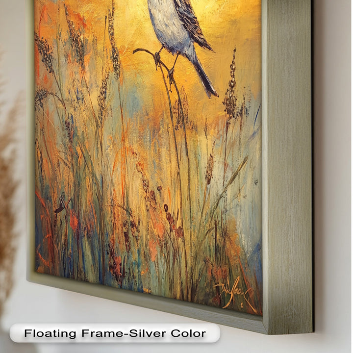 Twilight Songbird – Expressive Bird Oil Painting