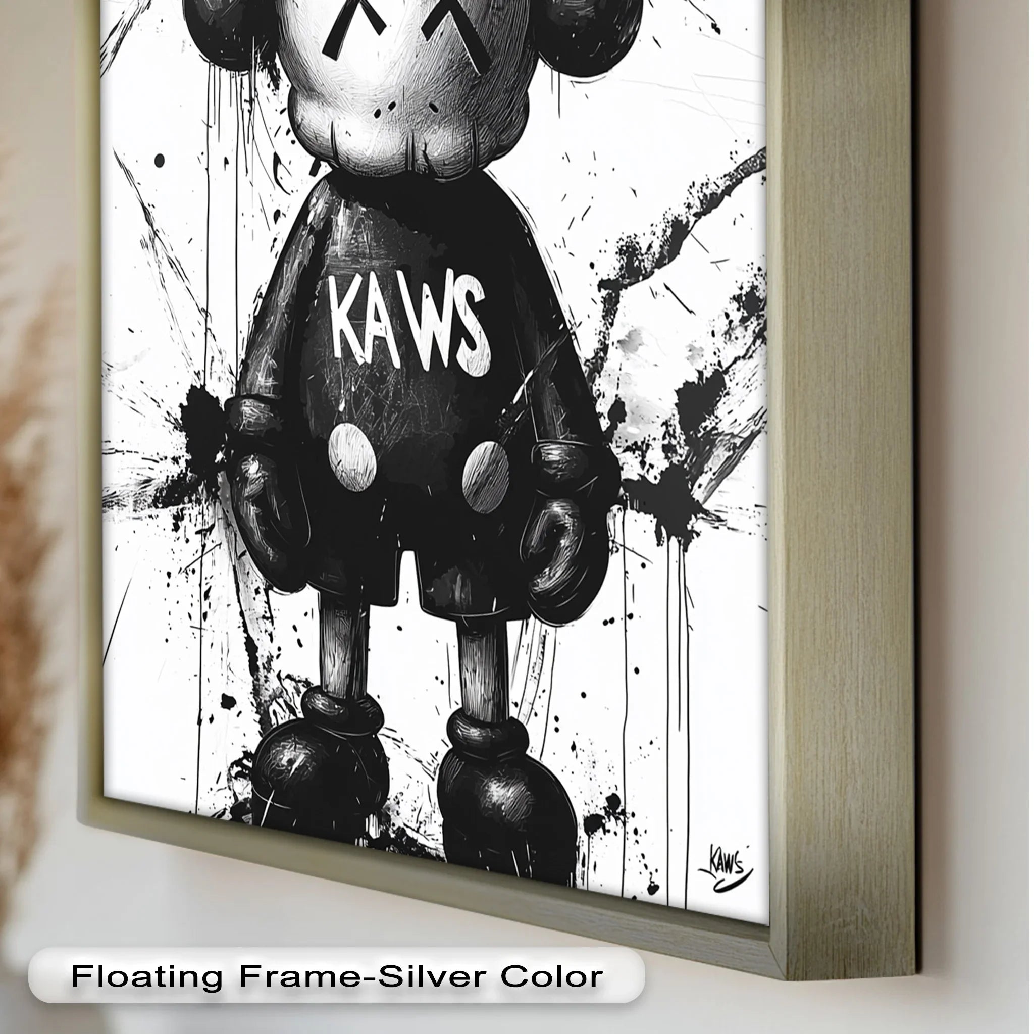 Black & White Figure – KAWS Graffiti Oil Painting – MyPhotoStation
