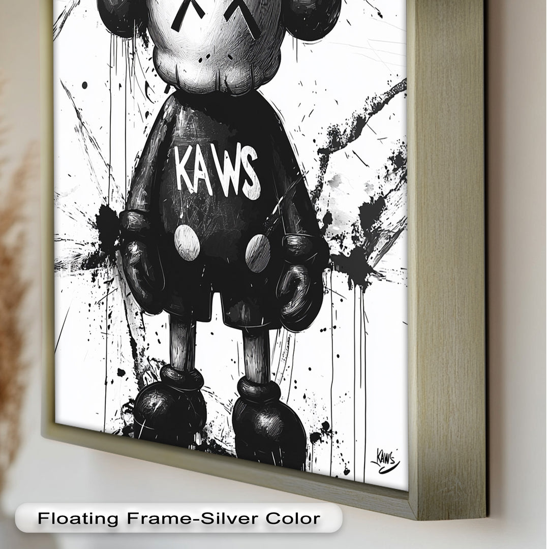 Black & White Figure – KAWS Graffiti Oil Painting