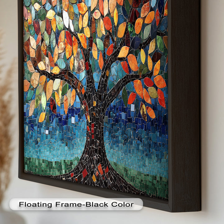 Mosaikbaum-Strahlung – Buntglas-Ölgemälde