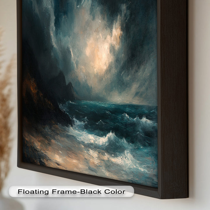 Ocean Wall Art - Stormy Coastline Seascape Oil Painting
