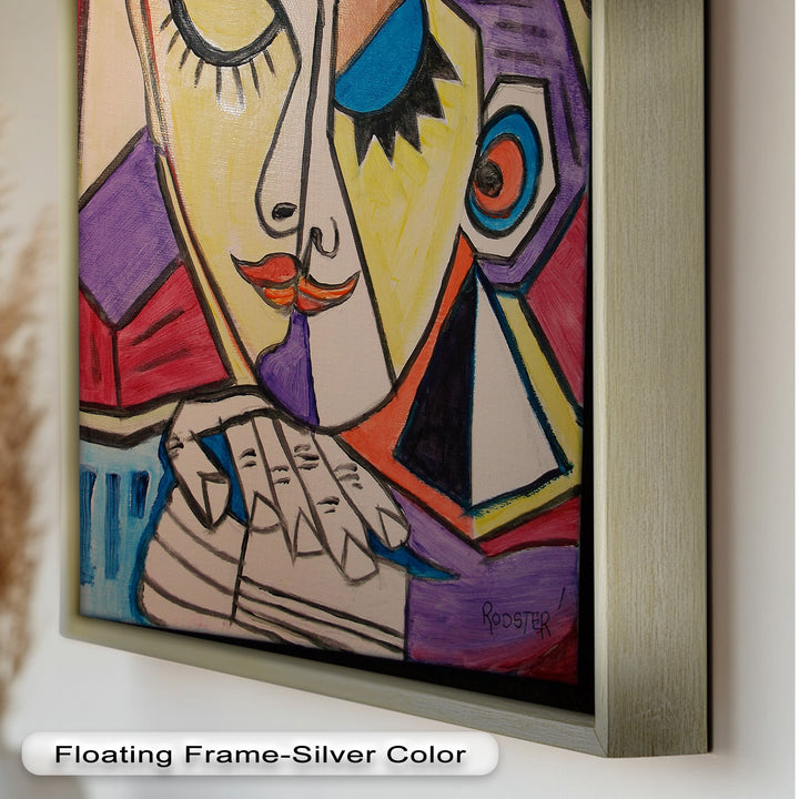 Unified Gaze – Dual Expression Abstract Picasso Oil Painting