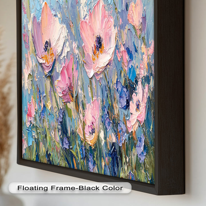 Pink and Violet Wildflower Bloom - Flower Oil Painting