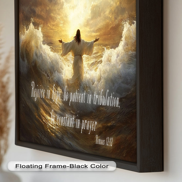 Romans 12:12 – Faith & Perseverance Bible Verse Oil Painting