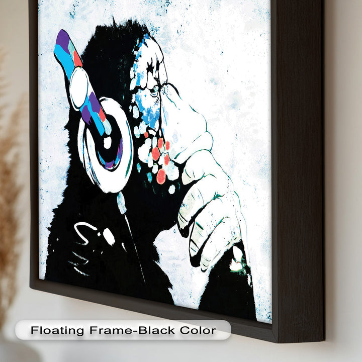 Contemplative Chimp with Headphone – Banksy Oil Painting