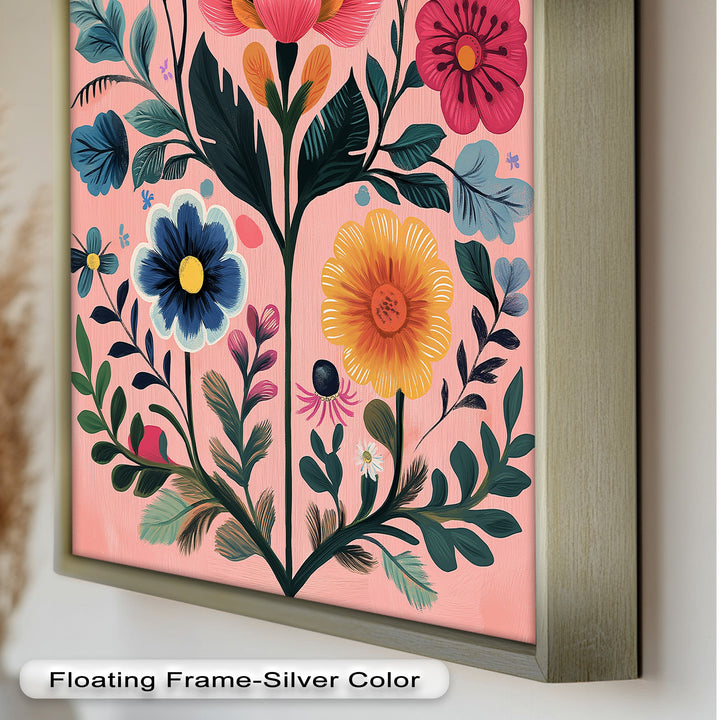 Blossom Carnival – Whimsical Boho Flower Oil Painting