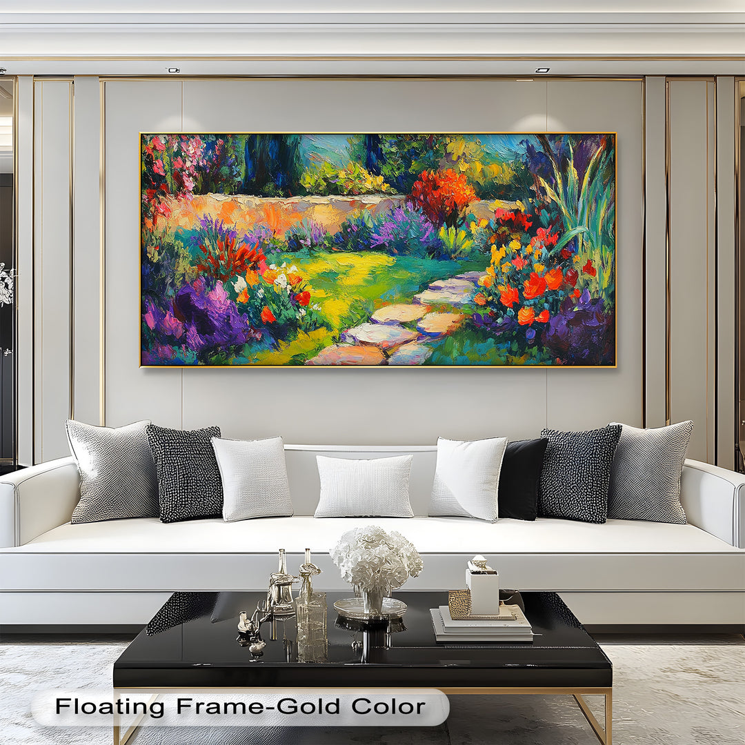Sunlit Garden Path – Colorful Impressionist Oil Painting