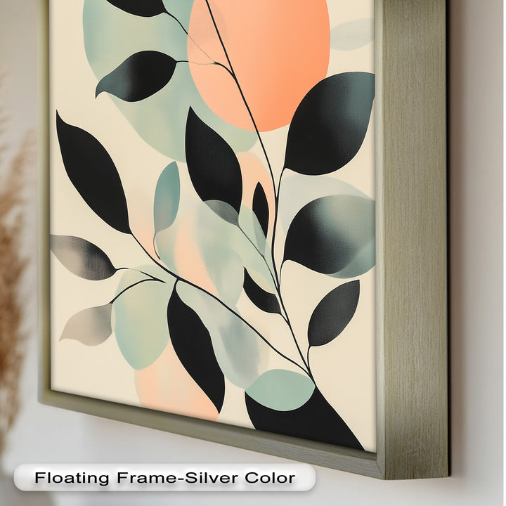 Blush Eclipse – Minimalist Botanical Silhouette Oil Painting