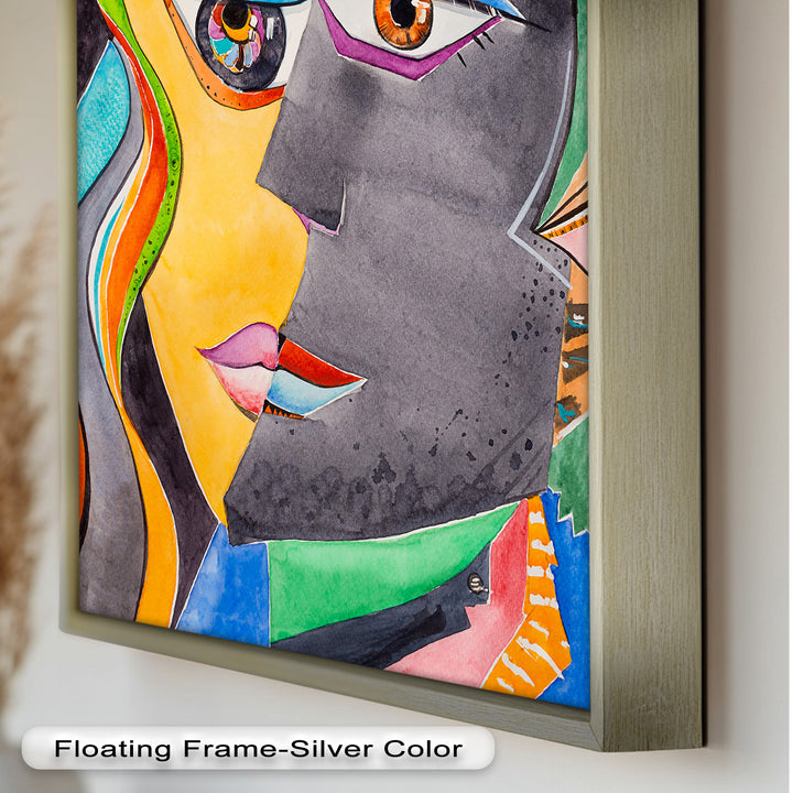 Dual Visions – Vibrant Abstract Faces Picasso Oil Painting