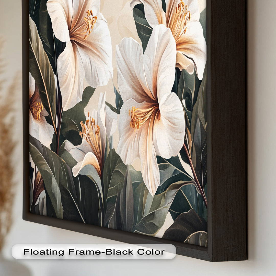 White Hibiscus – Botanical Oil Painting