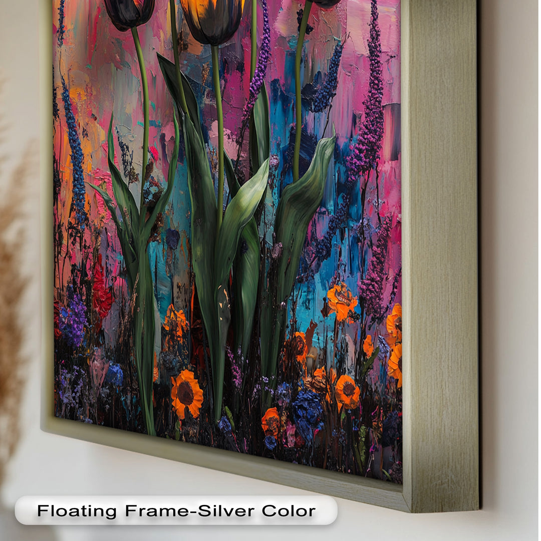 Colorful Tulip Garden - Flower Oil Painting