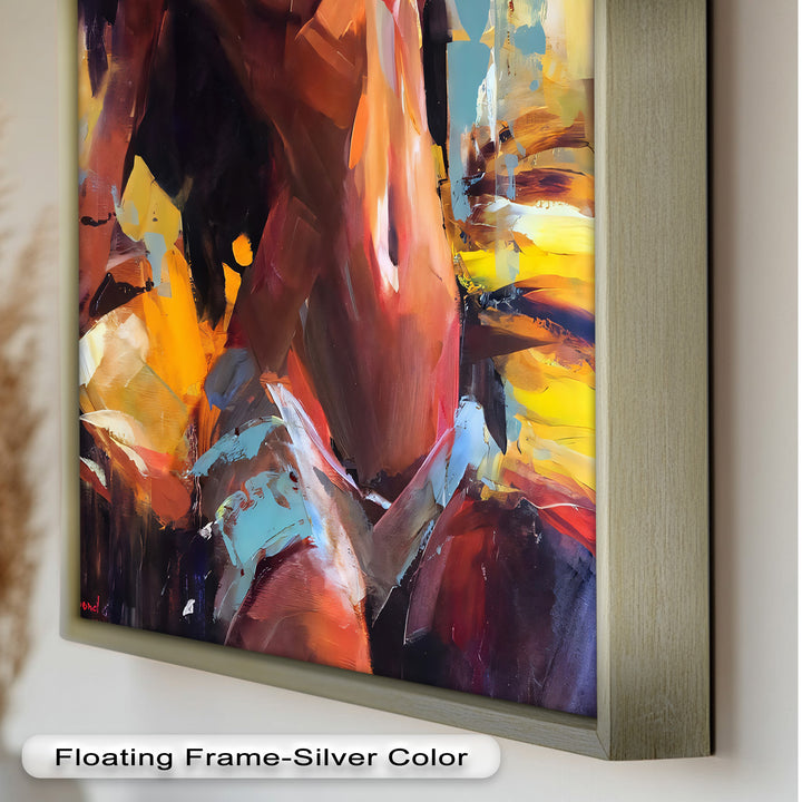 Ember Silhouette – Bold Abstract Nude Oil Painting