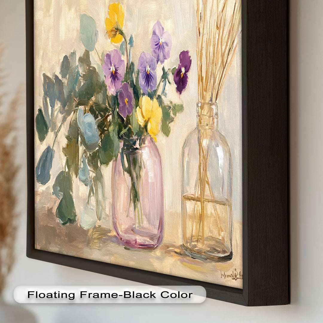 Purple & Yellow Flowers – Botanical Oil Painting