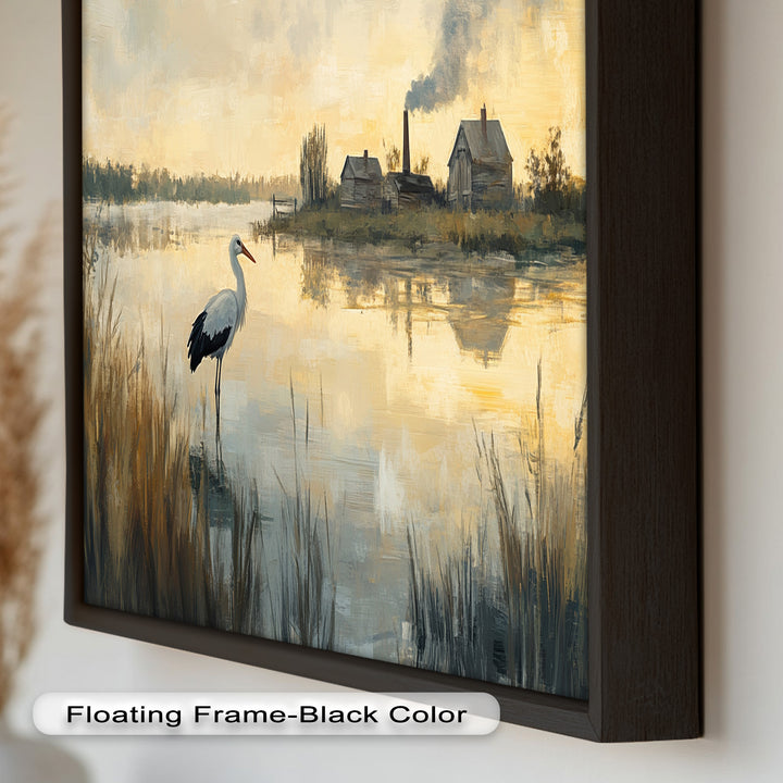 Stork at Dusk – Animal Oil Painting